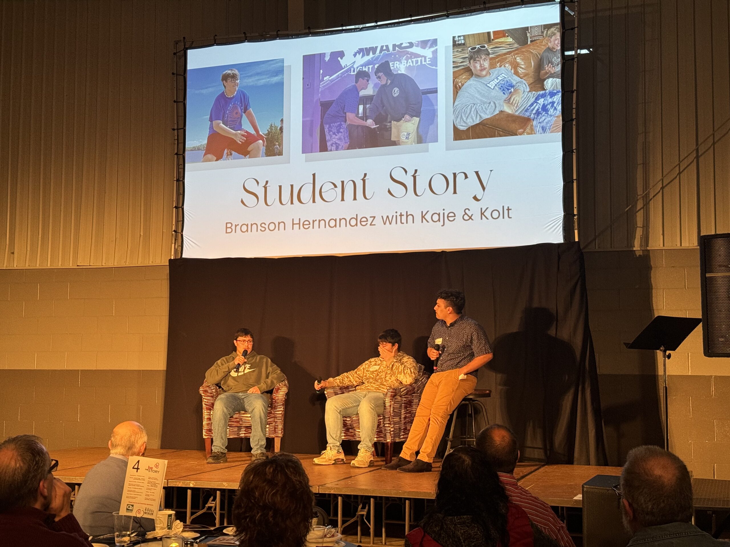 Students Sharing Their Story at Be The Story dinner 2023