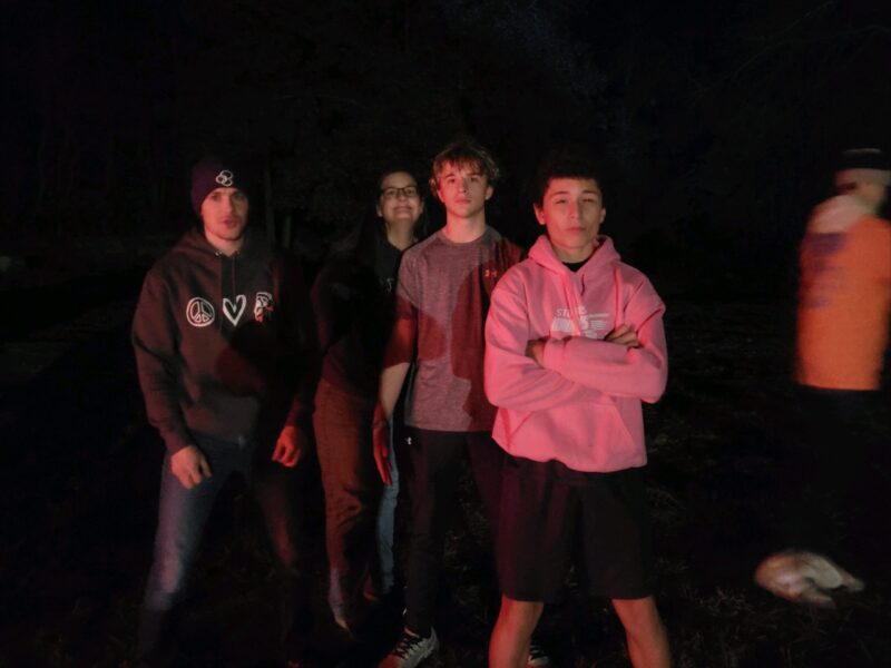 Teen Guys Outside at Night