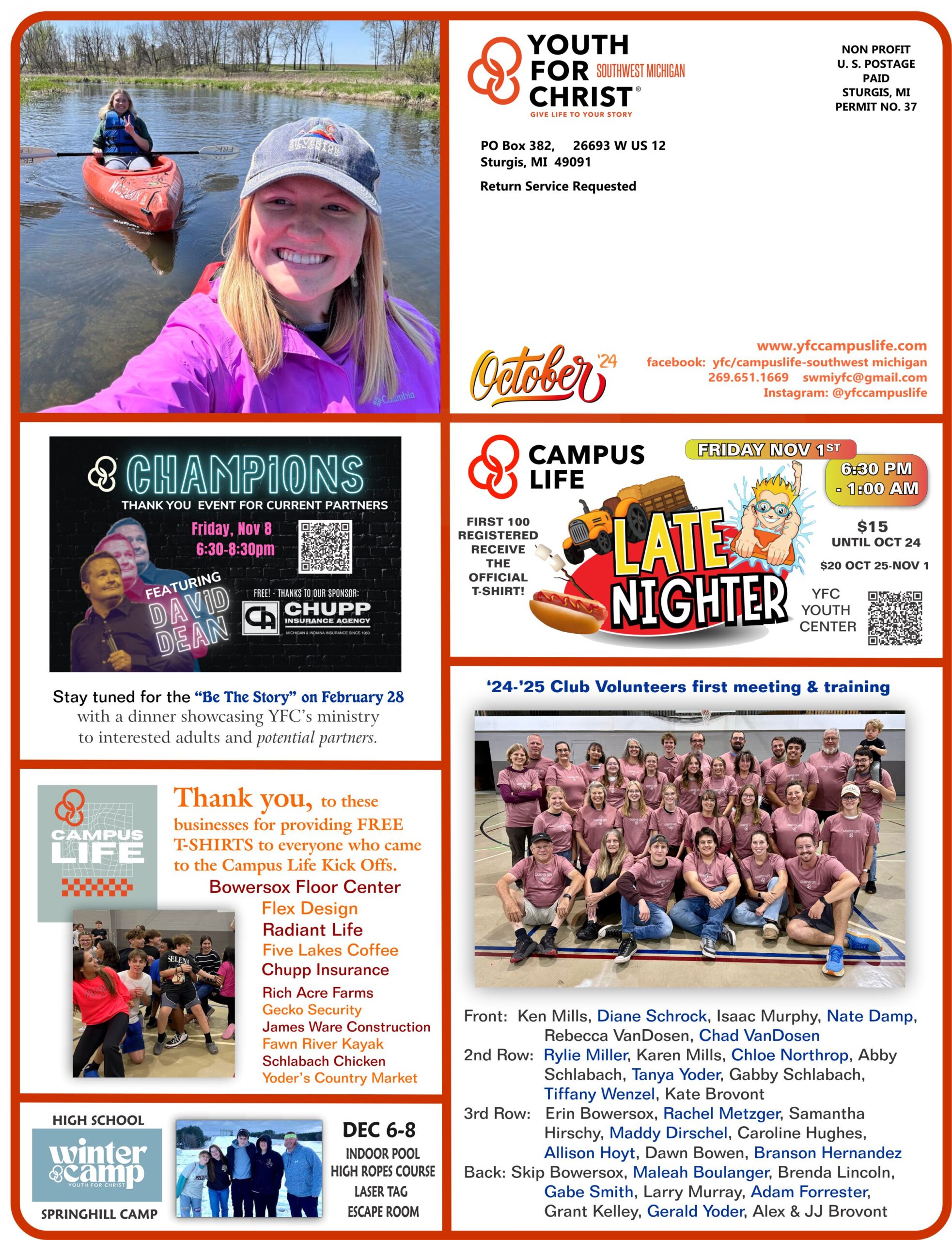 front page of October ministry news