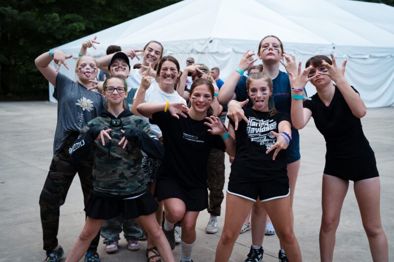 Teen girls at camp
