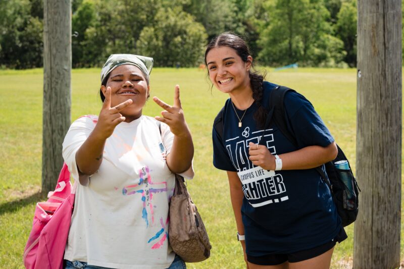 teen peace sign